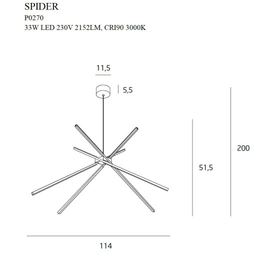 Підвісна Лампа Maxlight Spider P0270 Біла