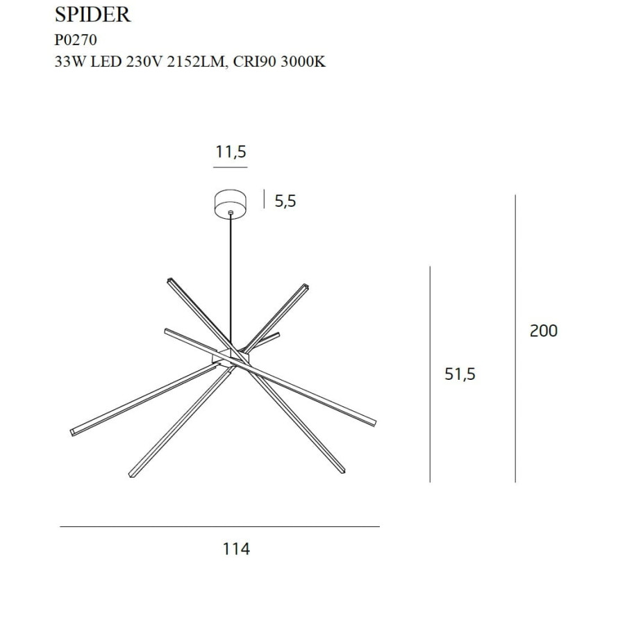 Підвісна Лампа Maxlight Spider P0270 Біла