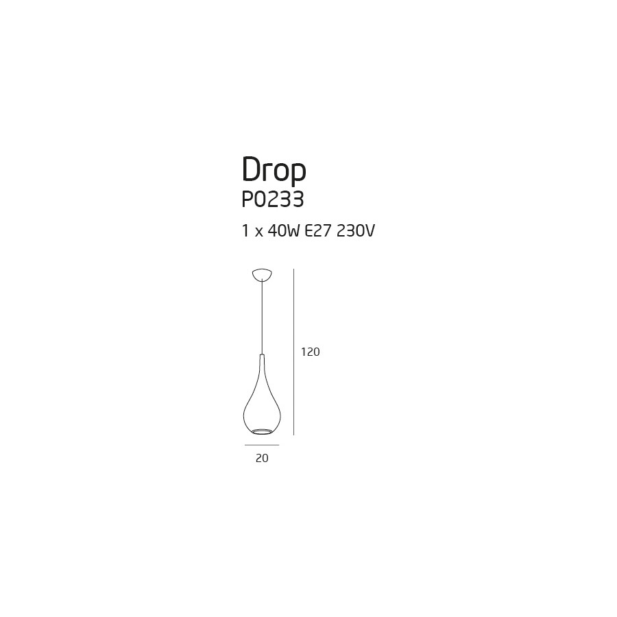 Maxlight Drop P0233 Підвісна Лампа Чорна