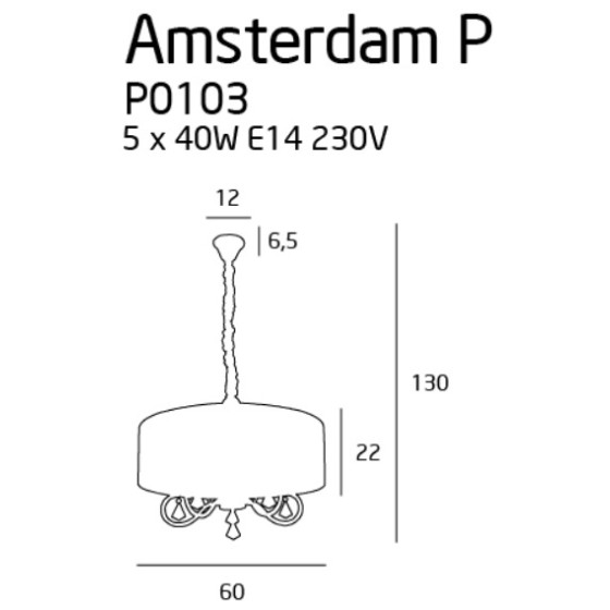 Підвісна Лампа Maxlight Amsterdam P0103
