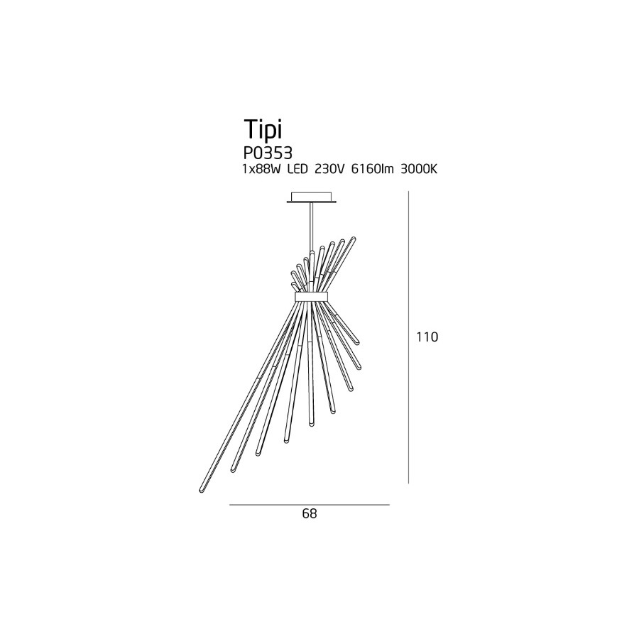 Підвісна Лампа Maxlight Tipi P0353 Чорна