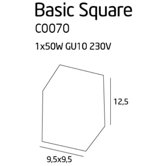 Плафон Maxlight Basic Square White C0070 Білий
