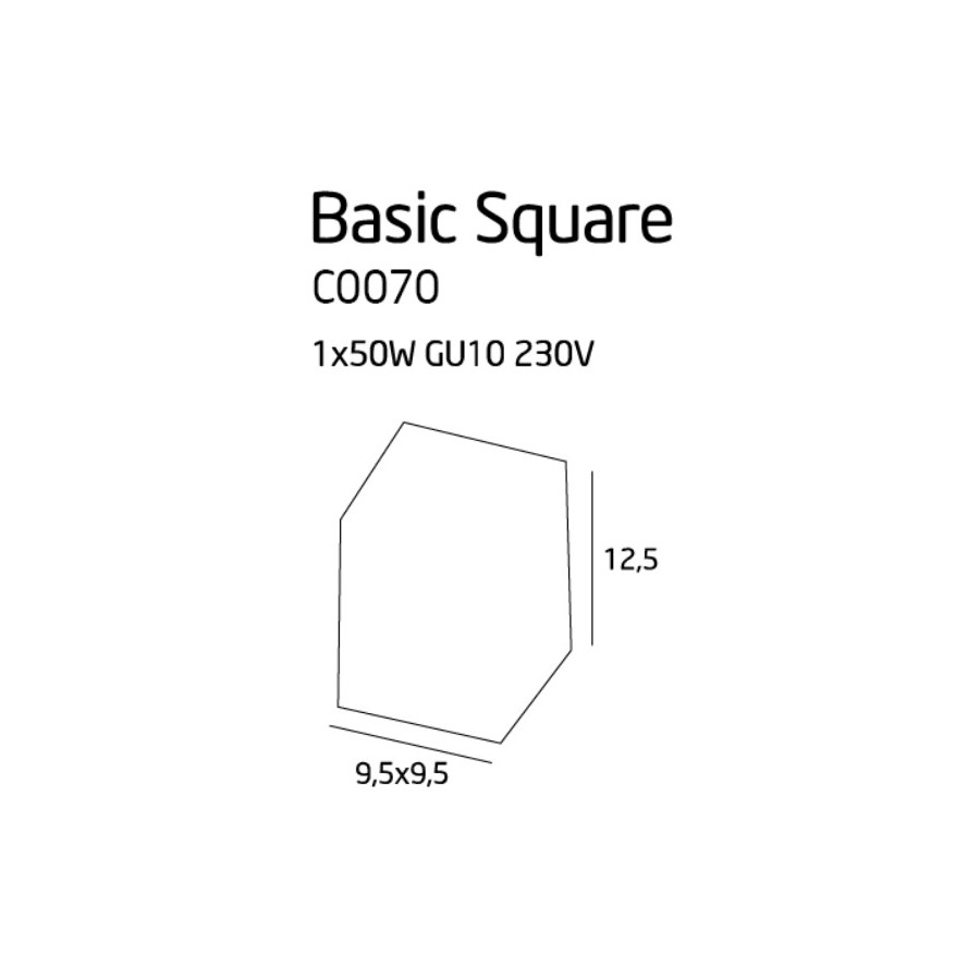 Плафон Maxlight Basic Square White C0070 Білий