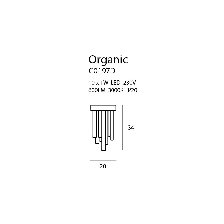 Плафон Maxlight Organic C0197D Золотий