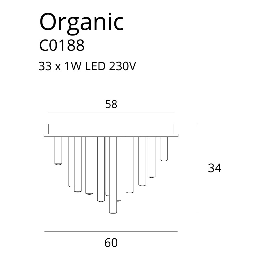 Cтельовий світильник Maxlight Organic C0188D Золотий