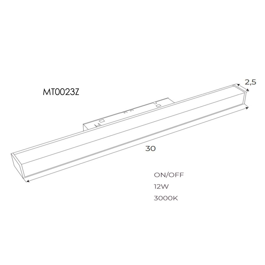 Лінійний світильник Maxlight  для магнітного шинопроводу ZigBee 12W 2700K-5000K M0023Z
