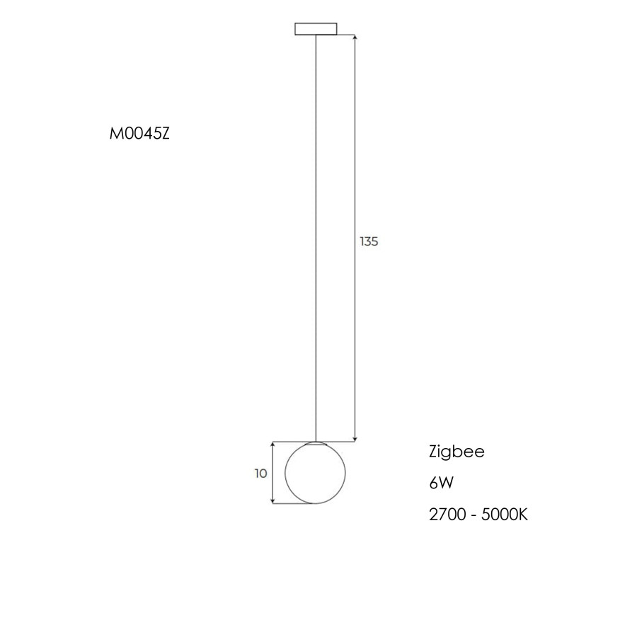 Світильник Maxlight у вигляді шару для магнітного шинопроводу 6W 2700K-5000K ZigBee M0045Z
