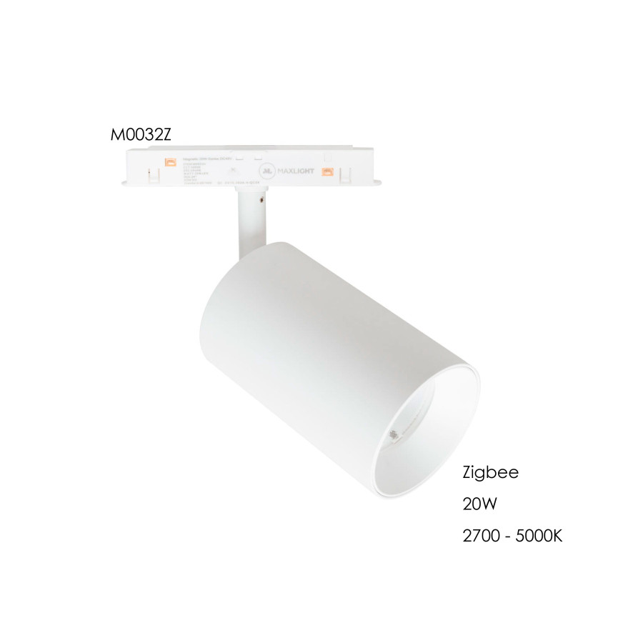 Прожектор поворотний Maxlight для магнітного шинопроводу 20W 24° 2700K-5000K ZigBee M0032Z