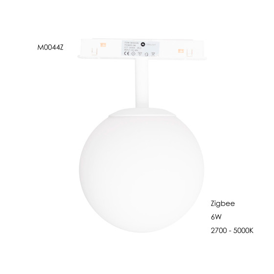 Світильник Maxlight у вигляді шару для магнітного шинопроводу 6W 2700K-5000K ZigBee M0044Z