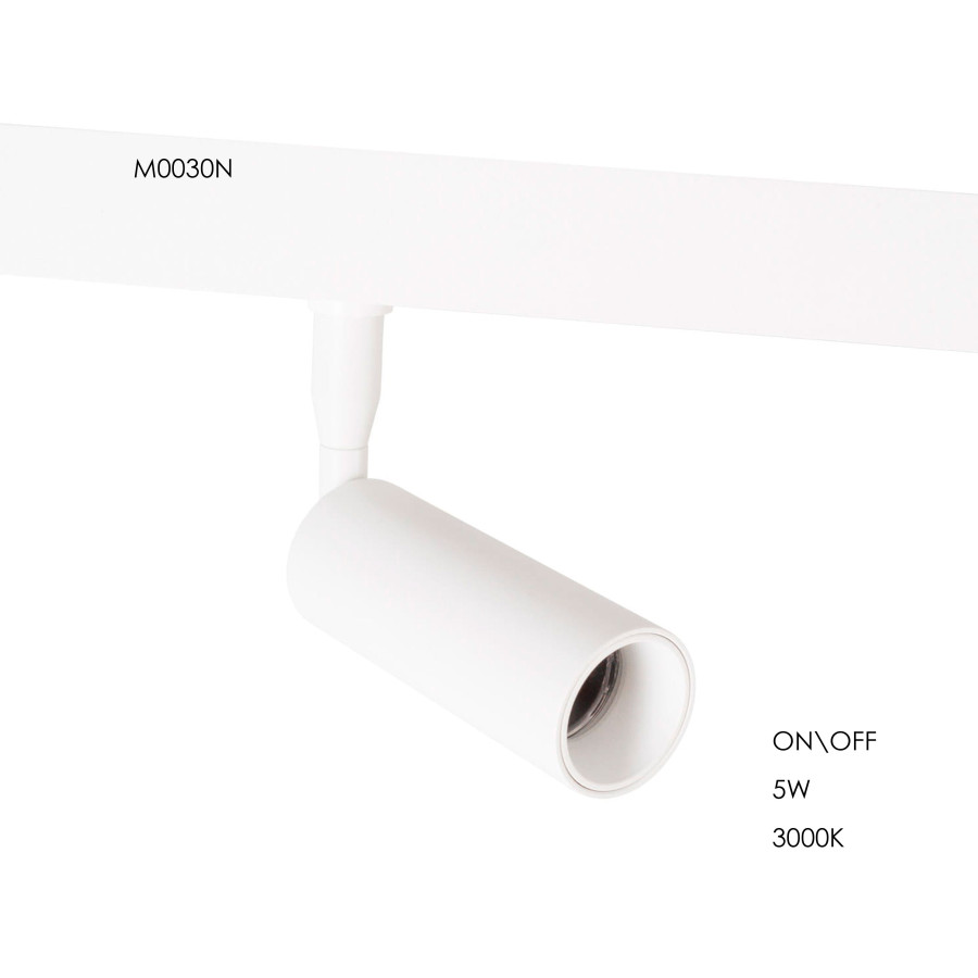 Прожектор поворотний Maxlight для магнітного шинопроводу 5W 24° 3000K ON/OFF M0030N