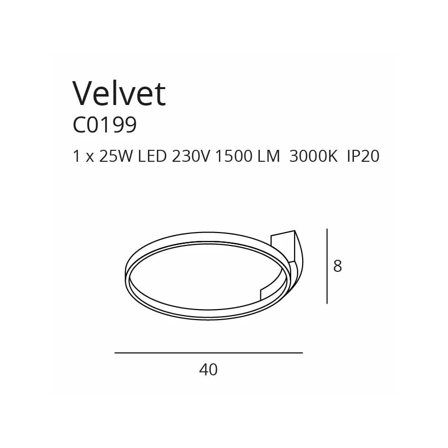 Стельовий світильник Velvet 40cm