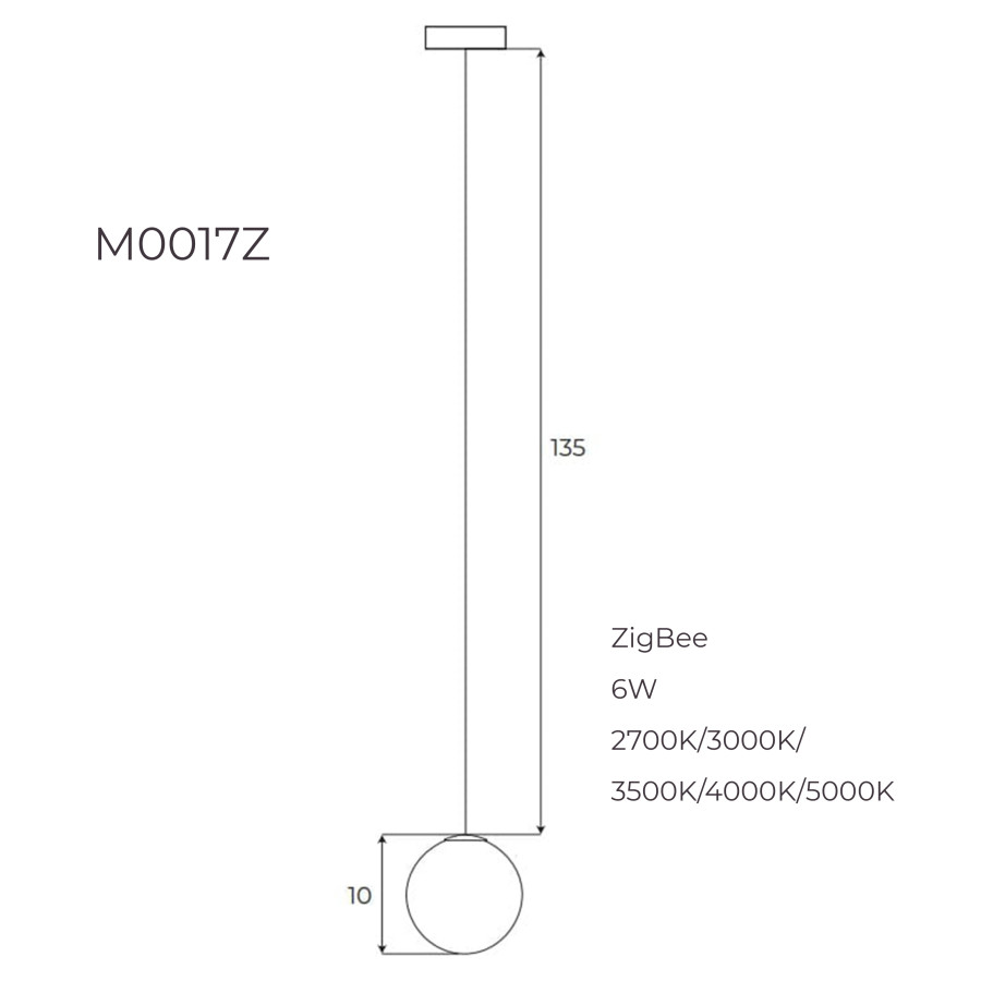 Світильник Maxlight у вигляді шару для магнітного шинопроводу 6W 2700K-5000K ZigBee M0017Z