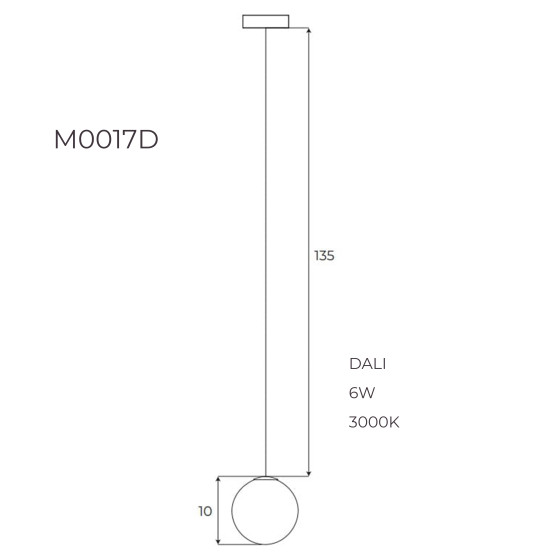 Світильник Maxlight у вигляді шару для магнітного шинопроводу 6W 3000K DALI M0017D