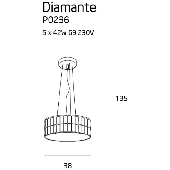 Підвісний світильник  Diamante 38cm