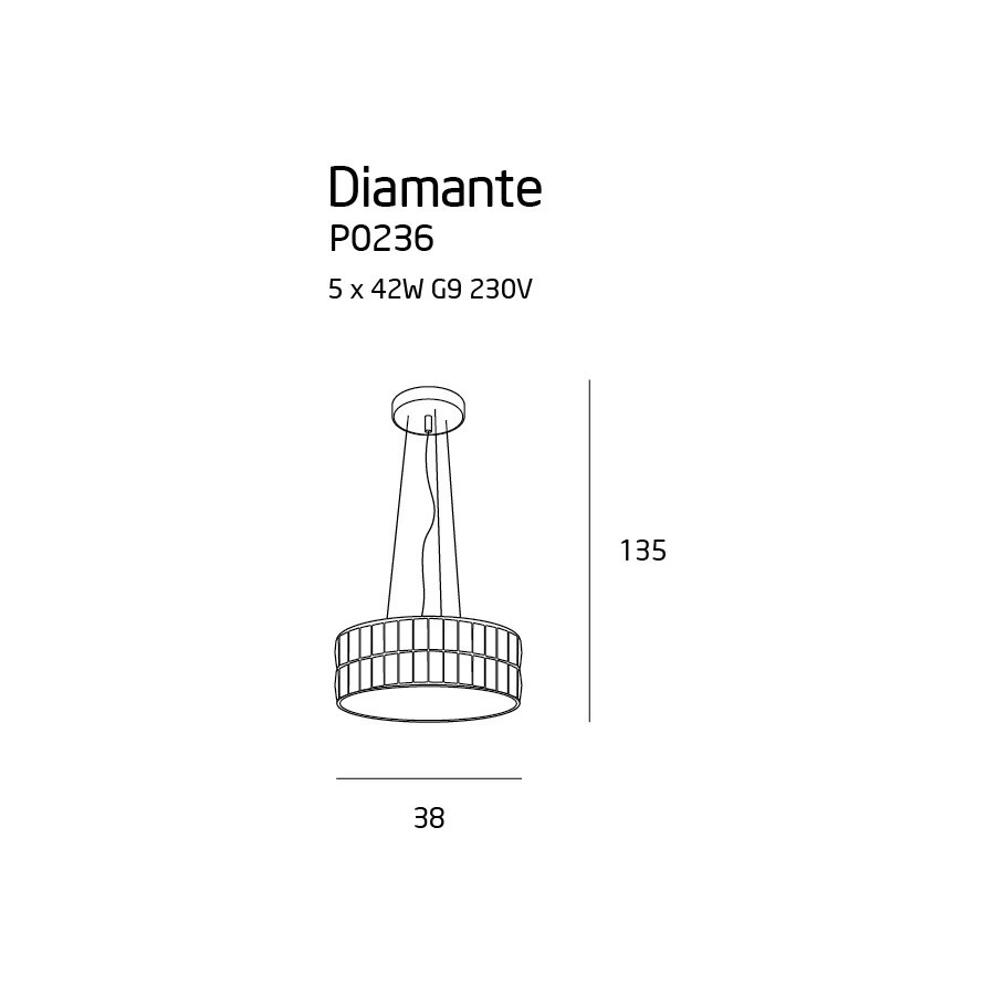 Підвісний світильник  Diamante 38cm