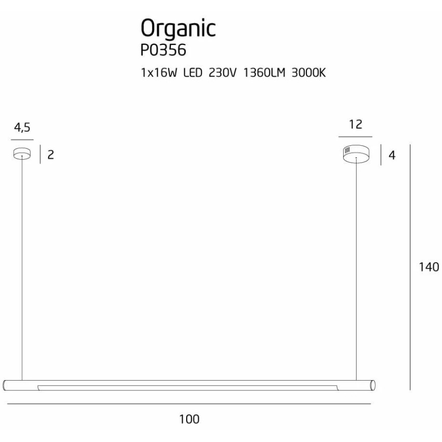 Підвісний світильник  Organic Horizon 100cm