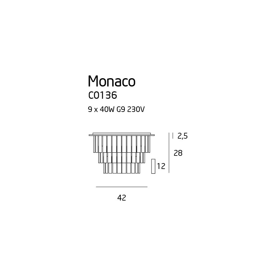 Стельовий світильник Monaco 42cm