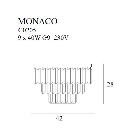 Стельовий світильник Monaco 42cm