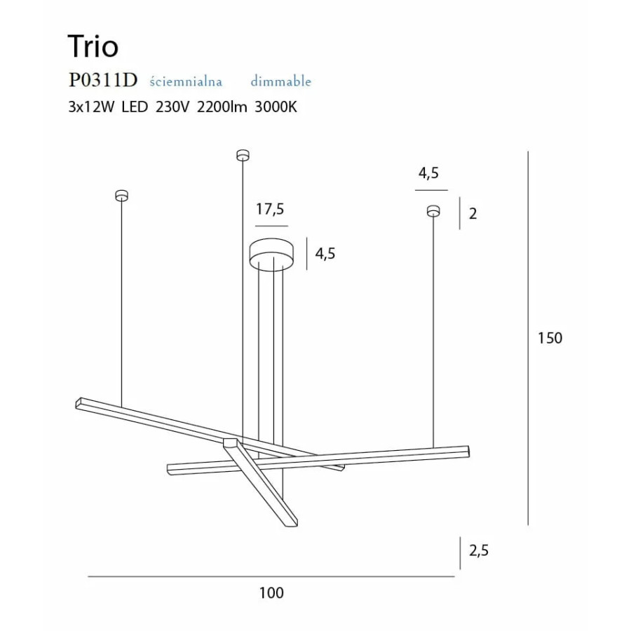 Підвісний світильник  Trio III