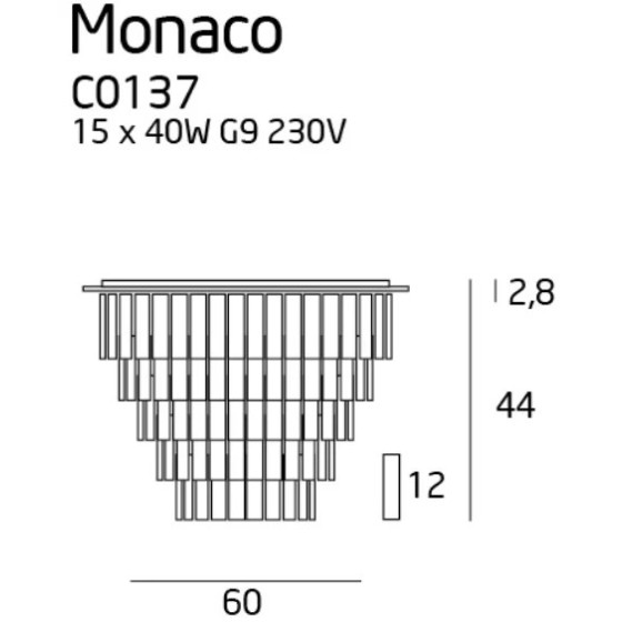 Стельовий світильник Monaco 60cm