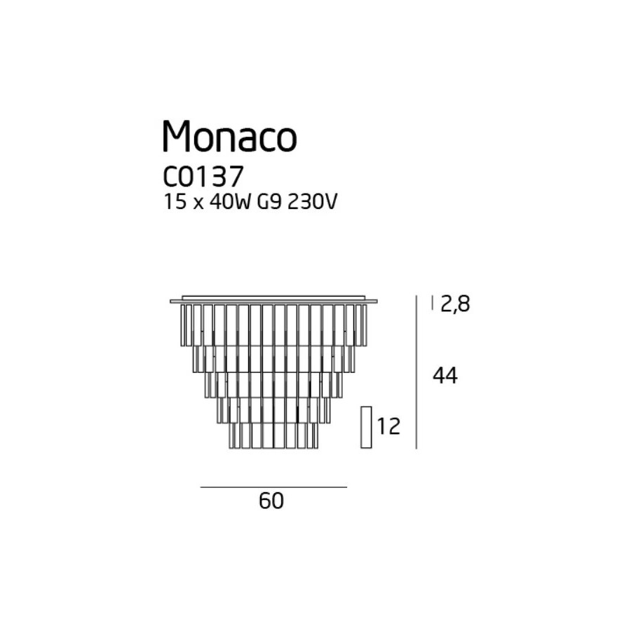 Стельовий світильник Monaco 60cm