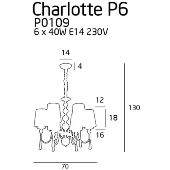 Підвісний світильник  Charlotte 70cm