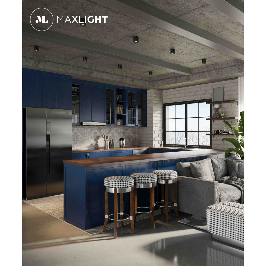 Стельовий точковий світильник NATYNKOWA Maxlight C0216 Чорний IP65