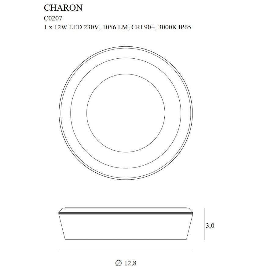 Стельовий точковий світильник Maxlight Charon C0207 білий IP65