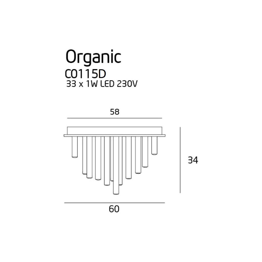 Стельовий світильник Organic 60cm