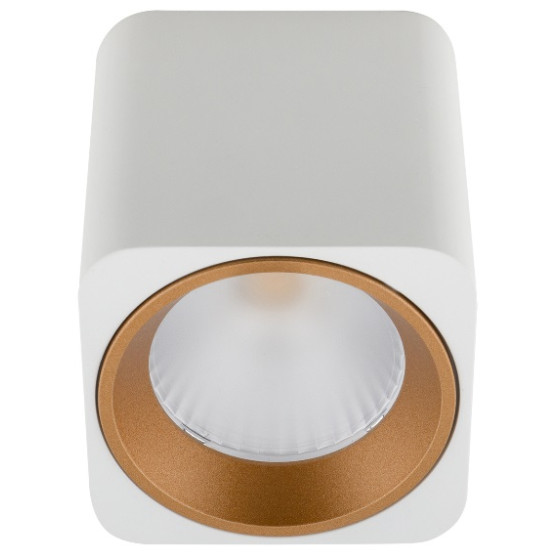 Стельовий точковий світильник Maxlight Tub C0156 білий + золоте декоративне кільце RC0155/C0156