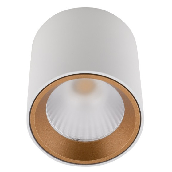Стельовий точковий світильник Maxlight Tub C0155 білий  + золоте декоративне кільце RC0155/C0156