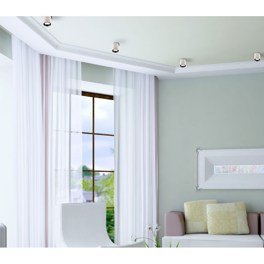 Стельовий точковий світильник Maxlight Tub C0155 білий  + золоте декоративне кільце RC0155/C0156