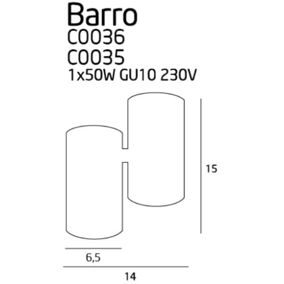 Стельовий світильник Maxlight Barro C0035 чорний
