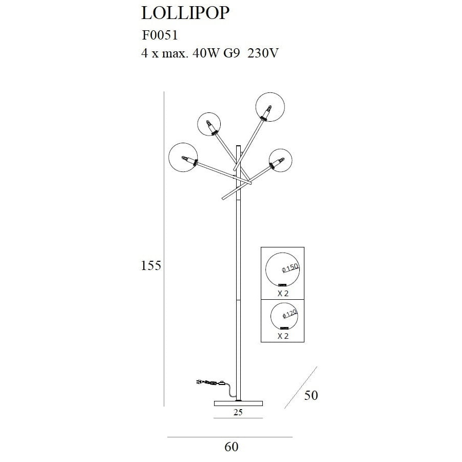 Торшер Maxlight Lollipop F0051