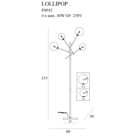 Торшер Maxlight Lollipop F0042